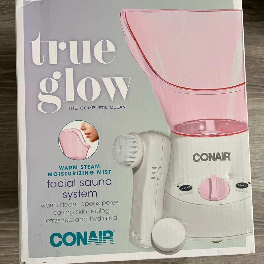 NWT ConAir True Glow Facial Sauna System in Pink - Warm Steam Moisturizing Mist